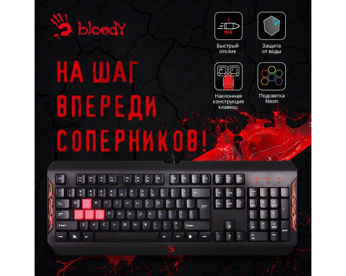 Клавиатура A4Tech Bloody Q100 черный USB Gamer 