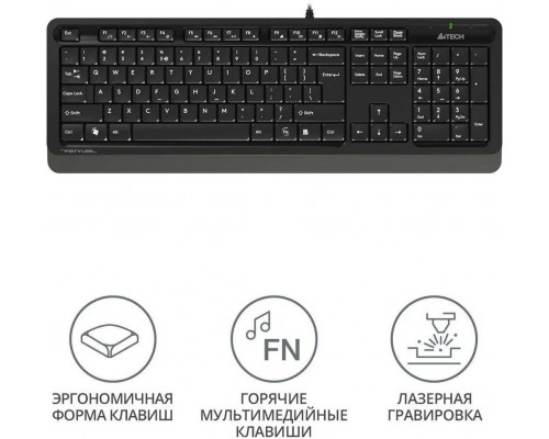 Клавиатура A4Tech Fstyler FK10 черный/серый USB Multimedia