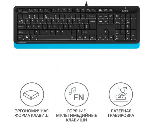 Клавиатура A4Tech Fstyler FK10 черный/синий USB Multimedia