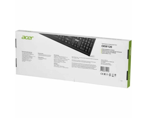 Клавиатура Acer OKW120 черный USB Multimedia