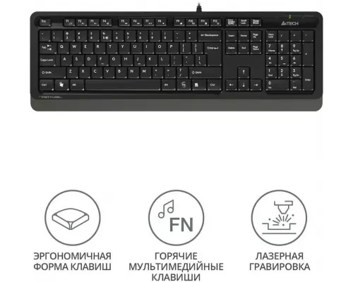 Клавиатура A4Tech Fstyler FK10 черный/серый USB Multimedia