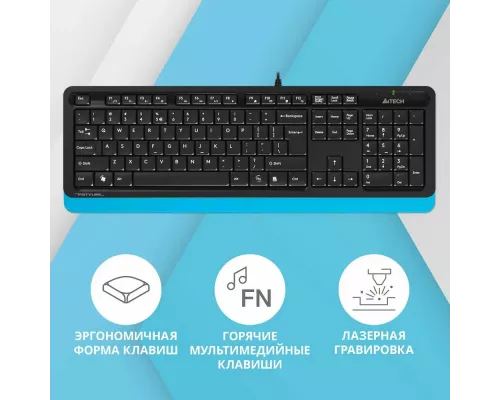 Клавиатура A4Tech Fstyler FK10 черный/синий USB Multimedia