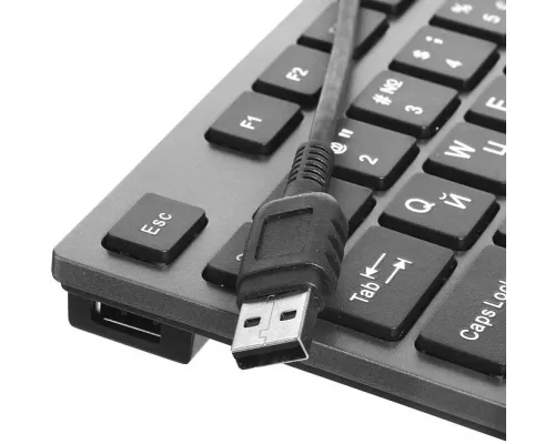 Клавиатура A4Tech KV-300H серый/черный USB slim