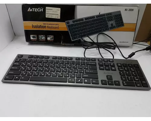 Клавиатура A4Tech KV-300H серый/черный USB slim