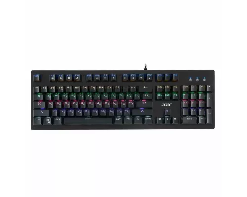 Клавиатура Acer OKW127 черный USB for gamer LED