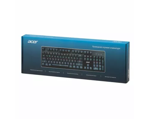 Клавиатура Acer OKW127 черный USB for gamer LED