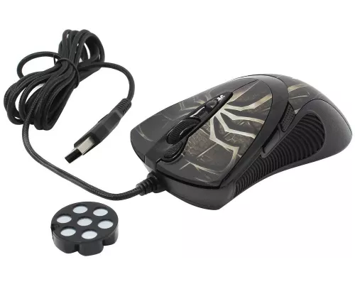 Мышь A4Tech XL-747H черный+корич USB