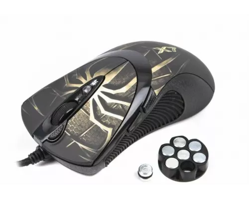 Мышь A4Tech XL-747H черный+корич USB