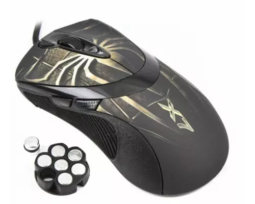 Мышь A4Tech XL-747H черный+корич USB