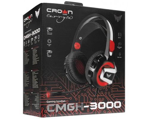 Гарнитура игровая CROWN CMGH-3000 Black&red