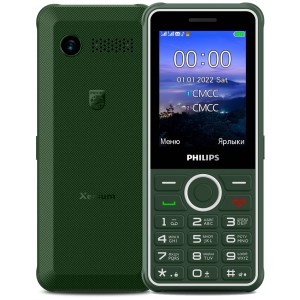 Мобильный телефон Philips E2301 Xenium зеленый { 2Sim 2.8" 240x320 0.3Mpix GSM900/1800 FM microSD }