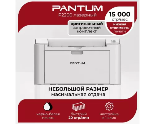 Принтер лазерный Pantum P2200 серый