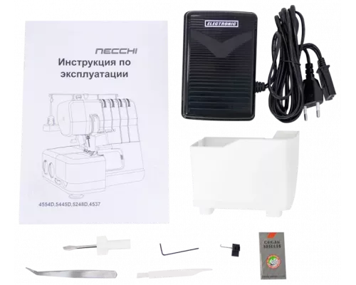Оверлок Necchi 4554D белый/зеленый