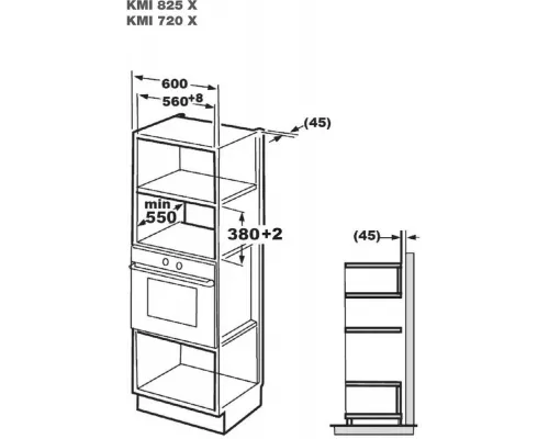 Встраиваемая микроволновая печь Korting KMI 825 TGN
