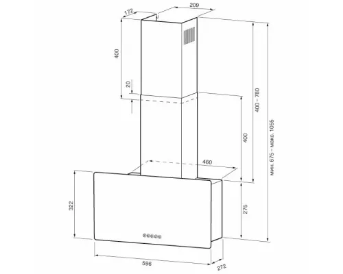 Вытяжка KRONA CLEMENTINA 600 white S
