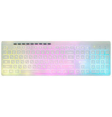 Клавиатура OKLICK 490ML белый USB slim Multimedia LED