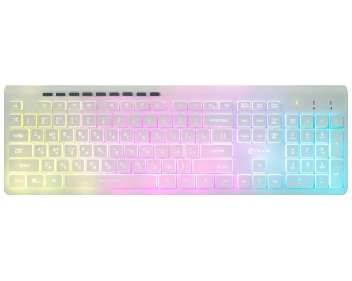 Клавиатура OKLICK 490ML белый USB slim Multimedia LED Клавиатура OKLICK 490ML белый USB slim Multimedia LED