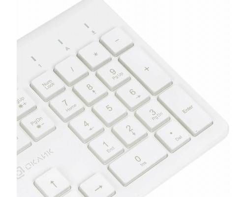 Клавиатура OKLICK 490ML белый USB slim Multimedia LED Клавиатура OKLICK 490ML белый USB slim Multimedia LED