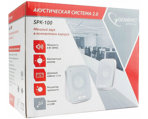 Акустическая система 2.0 Gembird SPK-100, черный