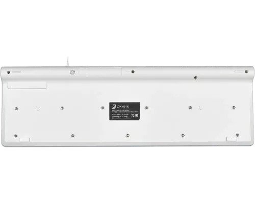 Клавиатура OKLICK 490ML белый USB slim Multimedia LED