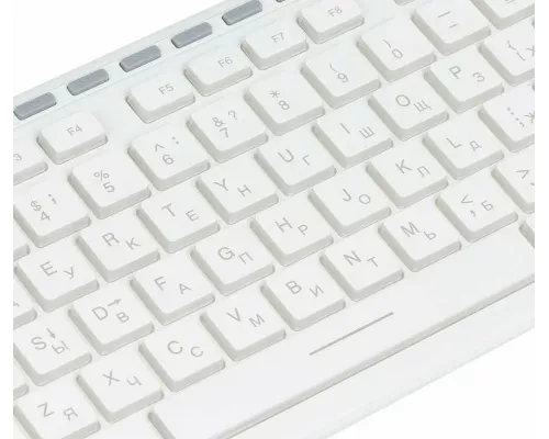 Клавиатура OKLICK 490ML белый USB slim Multimedia LED