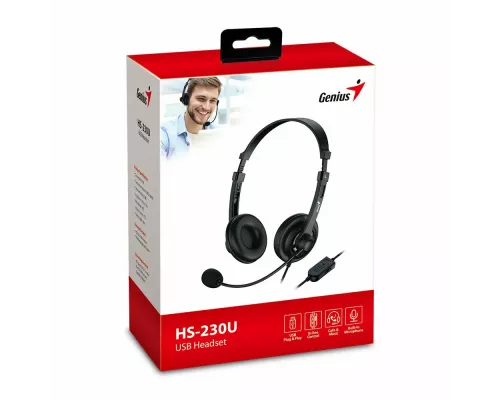 Наушники Genius HS-230U black USB