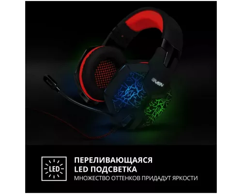 Наушники SVEN AP-U988MV черный-красный