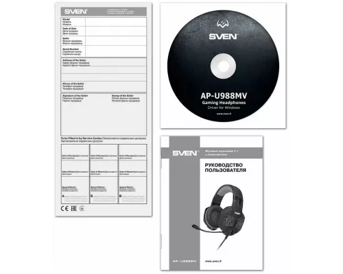 Наушники SVEN AP-U988MV черный-красный