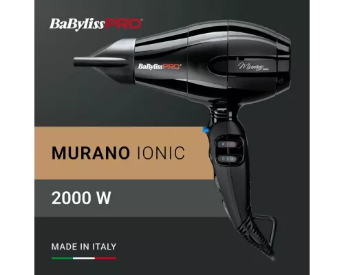 Фен Babyliss Pro MURANO Ionic compact 2000Вт черный