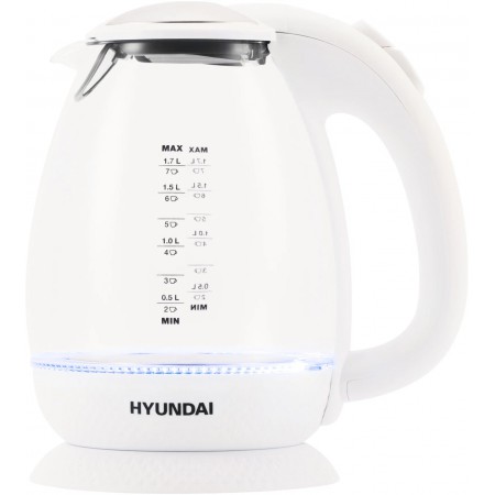 Чайник Hyundai HYK-G3805 белый/прозрачный 