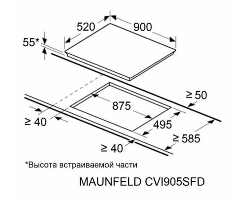 Индукционная варочная панель MAUNFELD CVI905SFDGR