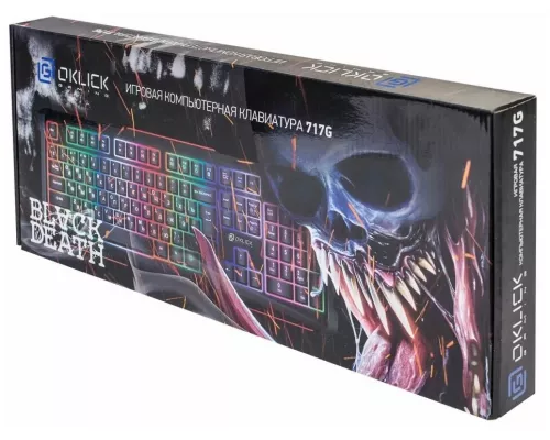 Клавиатура OKLICK 717G черный/серый USB Multimedia LED