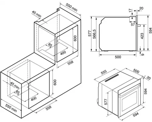 Духовой шкаф KRONA ONORE 60 WH G2