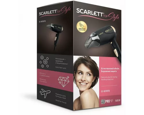 Фен Scarlett SC-HD70IT10 черный/золотистый