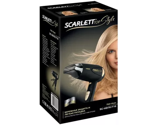 Фен Scarlett SC-HD70IT10 черный/золотистый