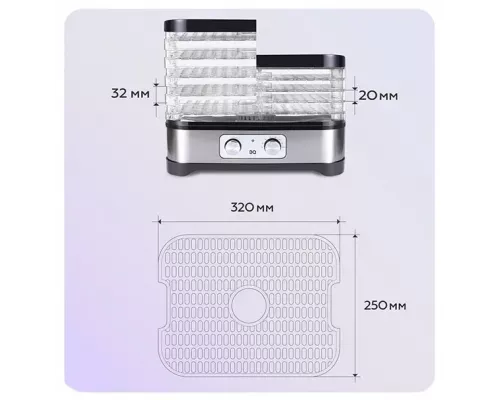 Сушилка для овощей и фруктов BQ FD1000 Black-steel