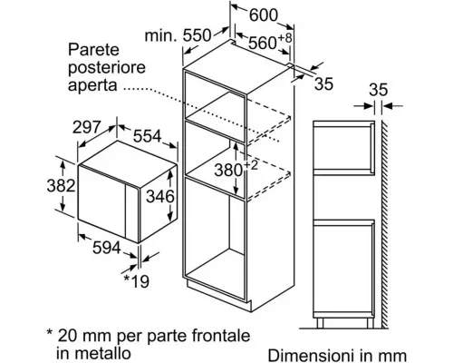 Встраиваемая микроволновая печь Bosch BFL523MS0 нержавеющая сталь/черный