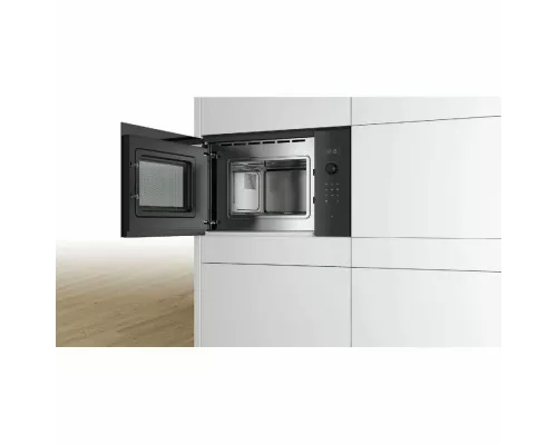 Встраиваемая микроволновая печь Bosch BFL523MS0 нержавеющая сталь/черный