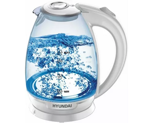 Чайник Hyundai HYK-G2409 белый/серебристый