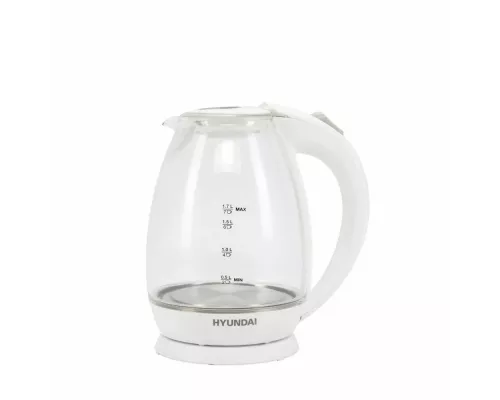 Чайник Hyundai HYK-G2409 белый/серебристый