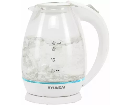 Чайник Hyundai HYK-G2409 белый/серебристый