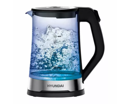 Чайник Hyundai HYK-G3401 черный/серебристый