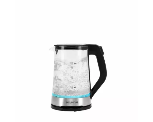 Чайник Hyundai HYK-G3401 черный/серебристый