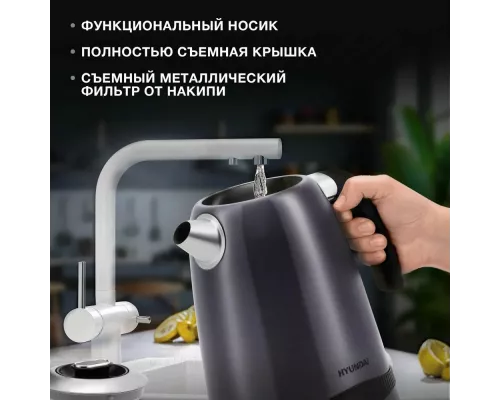 Чайник Hyundai HYK-S4800 фиолетовый/черный