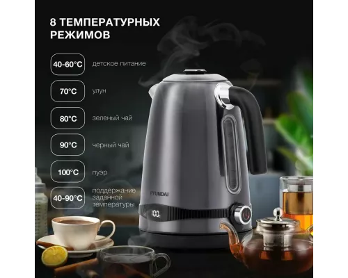 Чайник Hyundai HYK-S4800 фиолетовый/черный