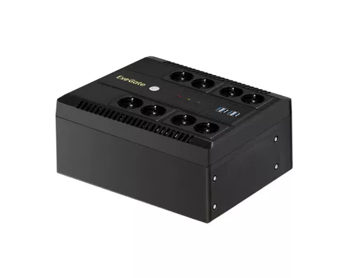 ИБП ExeGate NEO NNB-1000.LED.AVR.8SH.CH <1000VA/650W, LED, AVR, 8*Schuko, 4*USB-порта для зарядки, Black>
