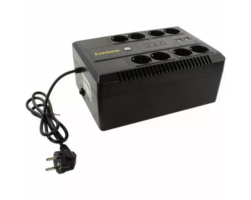 ИБП ExeGate NEO NNB-1000.LED.AVR.8SH.CH <1000VA/650W, LED, AVR, 8*Schuko, 4*USB-порта для зарядки, Black>