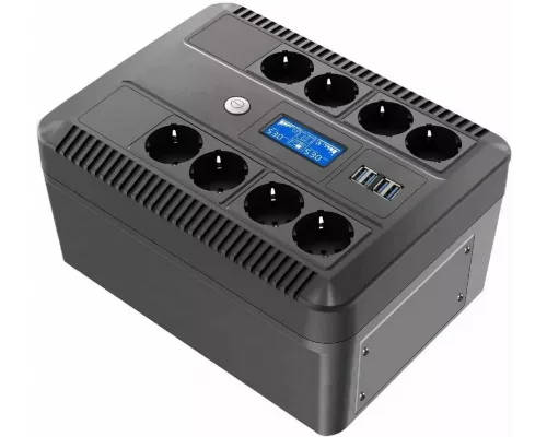 ИБП ExeGate NEO Smart LHB-1000.LCD.AVR.8SH.CH.USB <1000VA/650W, LCD, AVR, 8*Schuko, USB, 4*USB-порта для зарядки, Black>