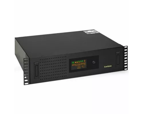 ИБП ExeGate ServerRM UNL-3000.LCD.AVR.2SH.3C13.USB.3U <3000VA/1800W, Color LCD, AVR, 2*Schuko+3*C13, USB, 3U, установка в стойку, Black>