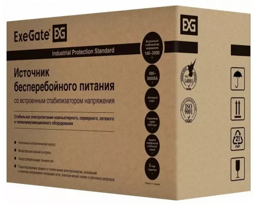 ИБП ExeGate SpecialPro UNB-1500.LED.AVR.C13.RJ <1500VA/950W, LED, AVR, 6*IEC-C13, RJ45/11, Black>